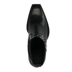 Zwarte Western Enkellaarsjes Met Hak^Sacha Best