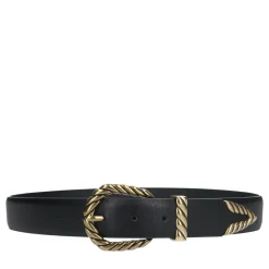 Zwarte Western Riem Met Goudkleurige Gesp^Sacha New