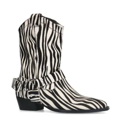 Zwarte Zebraprint Cowboylaarzen^Sacha New