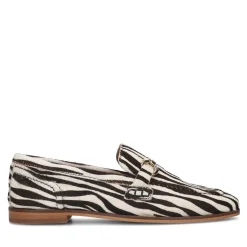 Zwarte Zebraprint Loafers^Sacha Fashion