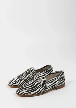 Zwarte Zebraprint Loafers^Sacha Fashion